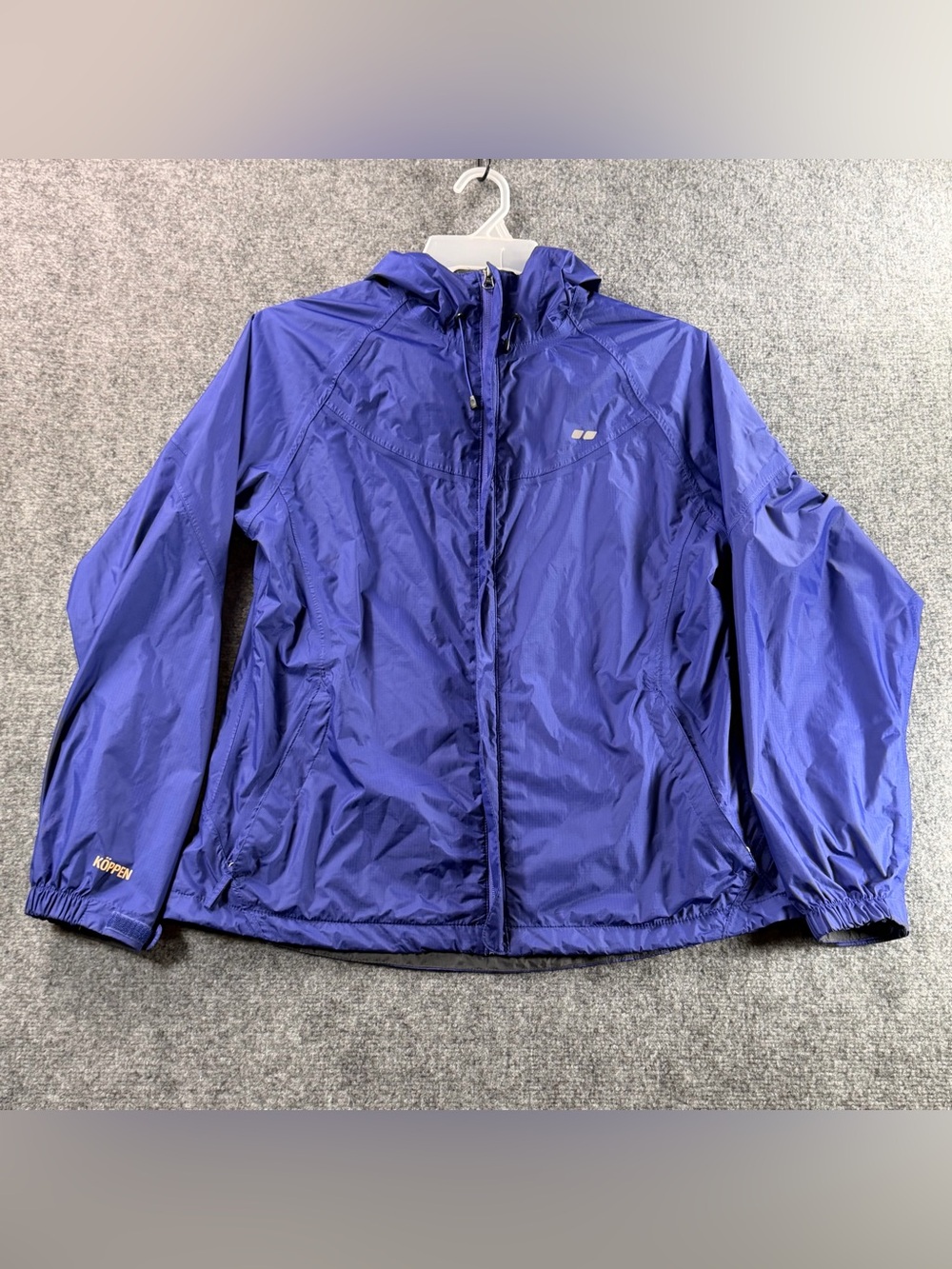 Koppen Women's Purple Hooded Lightweight Windbreaker Jacket Large